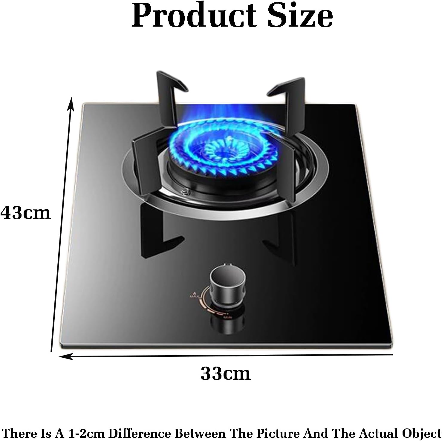 Gas Stove,Single Burner,kitchen Counter Top 4.5KW,Gas/LP Conversion,Tempered Glass Cast Iron Pot Rack,with Flameout Protection,for Home Kitchen(LPG)