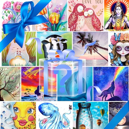Image of AiYuanzsh 10 Pack 5D Square Diamond Painting Kits for Adults, Full Drill Square Diamond Art Kits Scenery, DIY Square Drill Painting Crafts