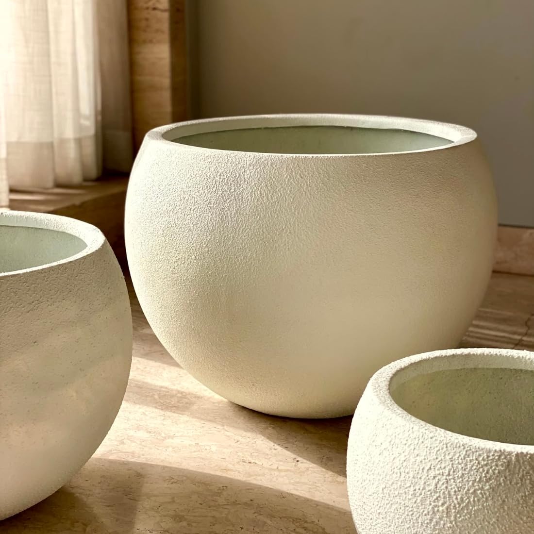 MASON HOME Lithos Planter - Ivory Fiberglass -2