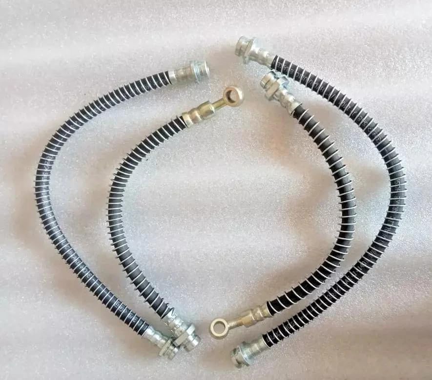 RM EnterpriseS Maruti Gypsy Brake Hose Pipe Line Set, Front and Rear, Complete Kit, Black Compatible for Maruti Gypsy | Maruti Gypsy Spare Parts | Maruti Gypsy Accessories