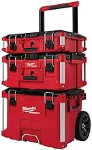 Milwaukee Packout - Caja de almacenamiento modular enrollable apilable para herramientas, color rojo