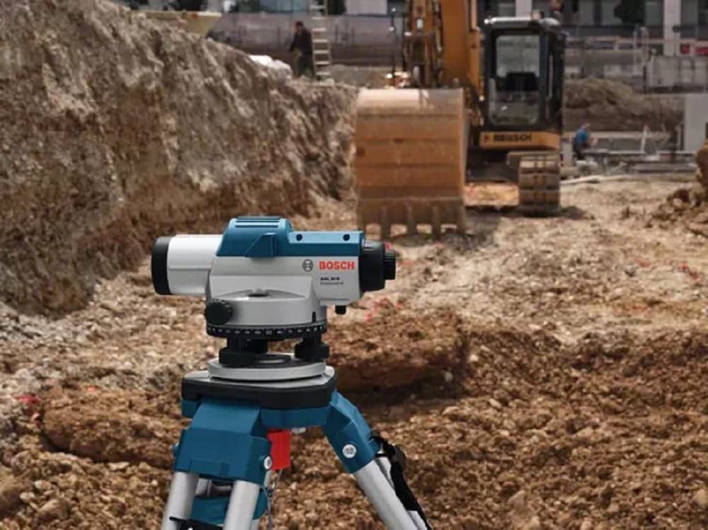 Bosch Professional Nivel Óptico GOL 20 D (aumento 20x, unidad de medida: 360 grados, alcance: hasta 60 m, regla graduada GR 500, trípode BT 160, en maletín de transporte)