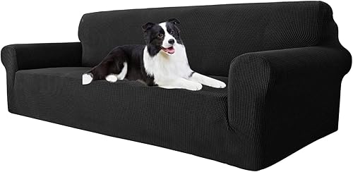 Miniatura 25 de MAXIJIN Fundas para sofá de 3 cojines (71"-91"), funda elástica de 1 pieza para sofá, protector de muebles con parte inferior elástica para niños y