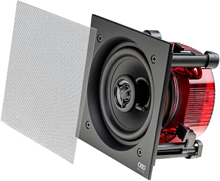 R43 in-Ceiling 4" Speaker, Square Grill, Small Aperture, 100W Full-Range 2-Way Single
