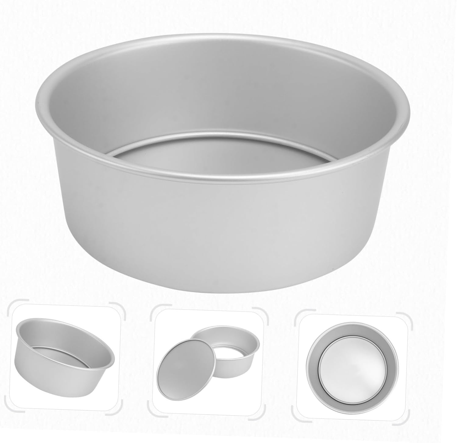 Hemoton Round Cake Pan 2pcs Cheesecake Pan with Removable Bottom Non- Stick Chiffon Cake Mold Baking Pan 8 Inch