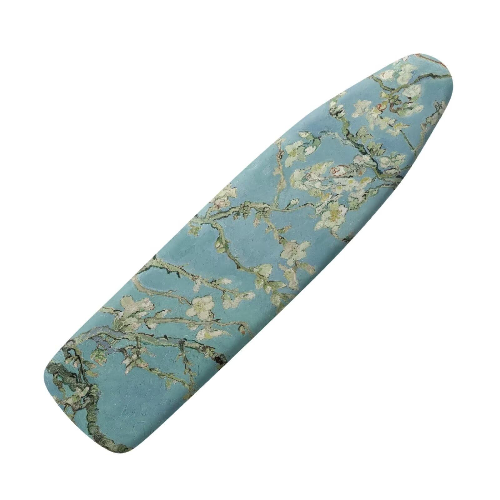 Buxolandt Almond Blossom Print Ironing Board Covers 125 x 45 cm, Easy-Fit for Protecting Ironing Board Cover Complete Set with 3 Fasteners and Scorch Resistant Protective Accessories Decor