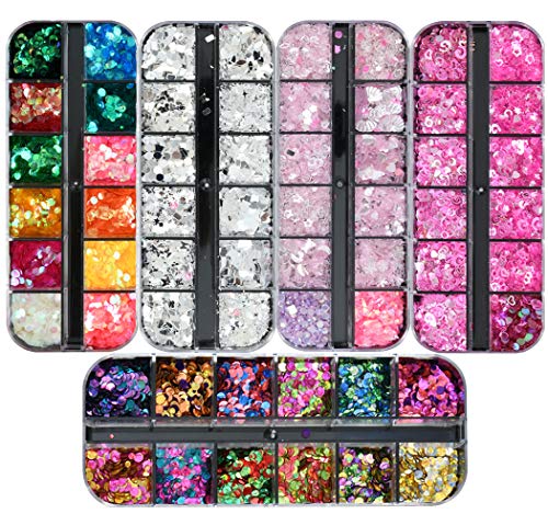 Ranvi 3000 Pieces (5 Boxes) Nail Sequin Strass Set, Accessoires pour les ongles,Style 1