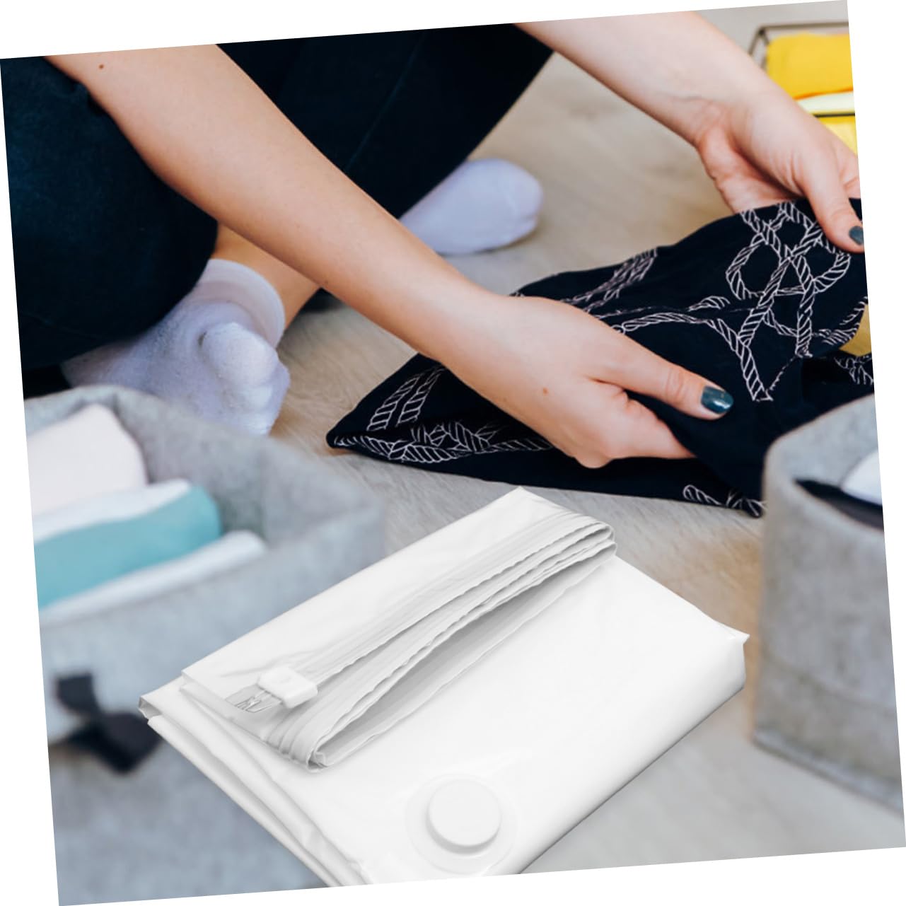 Cabilock 2piezas Bolsas de Vacío para Colchones Reutilizables Bolsas de Compresión al Vacío Gruesas para Almacenamiento de Ropa Unidades para Mudanzas y Organización de Espacios