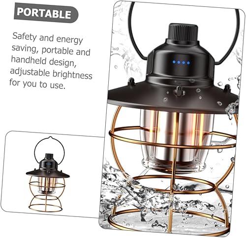 Miniatura 6 de 1 Unidades Retro Camping Linterna Portátil Linterna LED Vintage Camping Luz Camping Accesorio Linternas Camping Suministro de mano USB Linterna