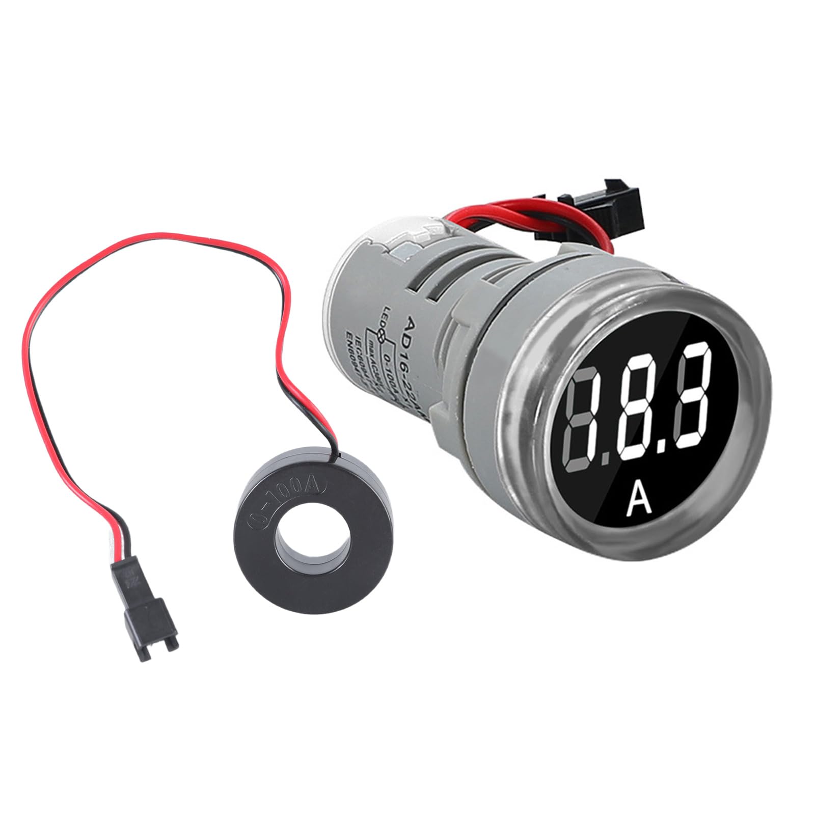 Zbiianxer White 100A Current Meter 0-100A Current Monitors Digital Larger Led Screen Voltmeter Suitable For Signals Indicators Light Panel Voltages Measuring Device