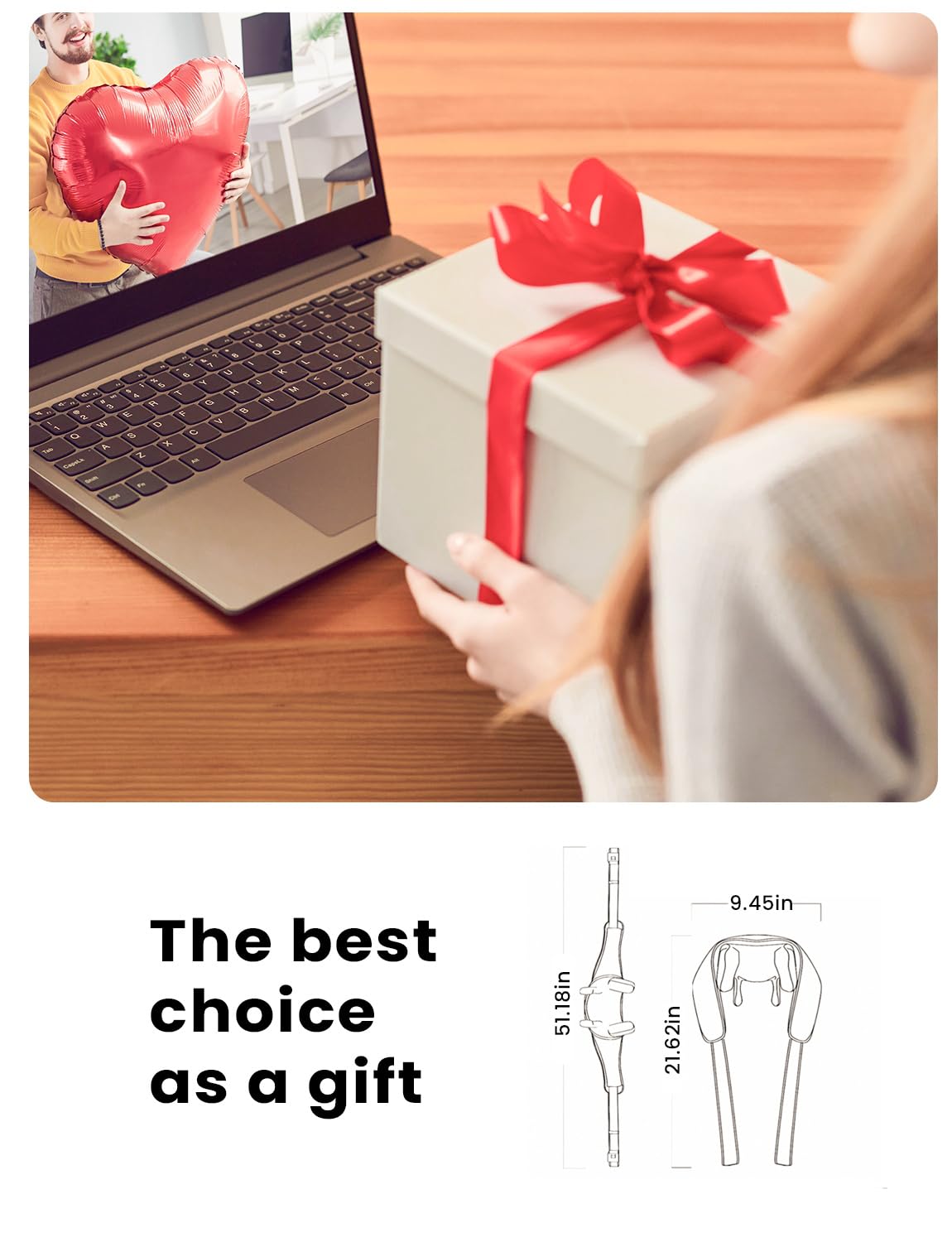 Kabelloses Nackenmassagegerät mit wärme, 4D Shiatsu Massagegerät Nacken