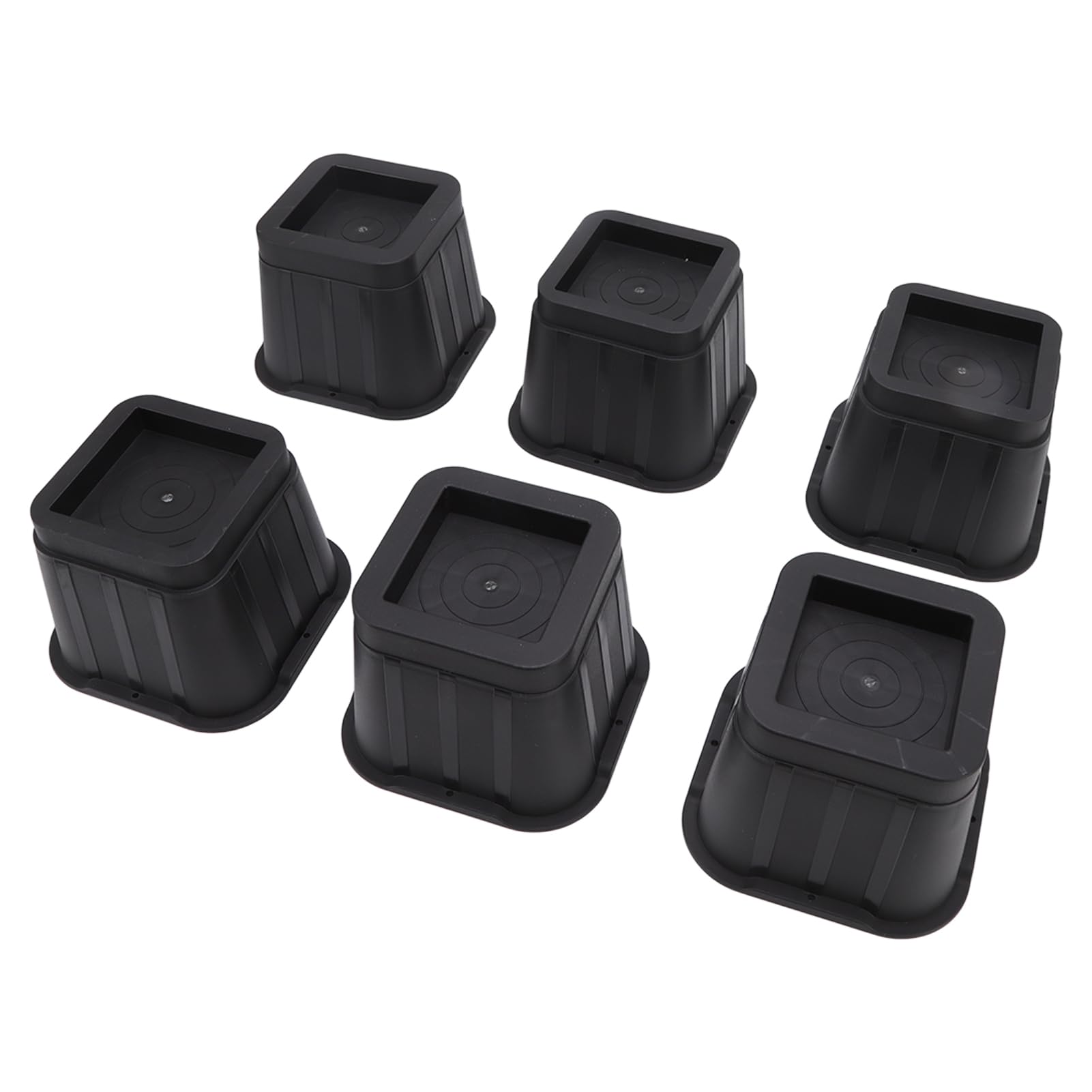 6 Stück Möbelerhöhung aus schwarzem Gummi, 10,2 cm, quadratisch, für Sofa, Bett, Stuhl, Schreibtisch, für Wohnzimmer