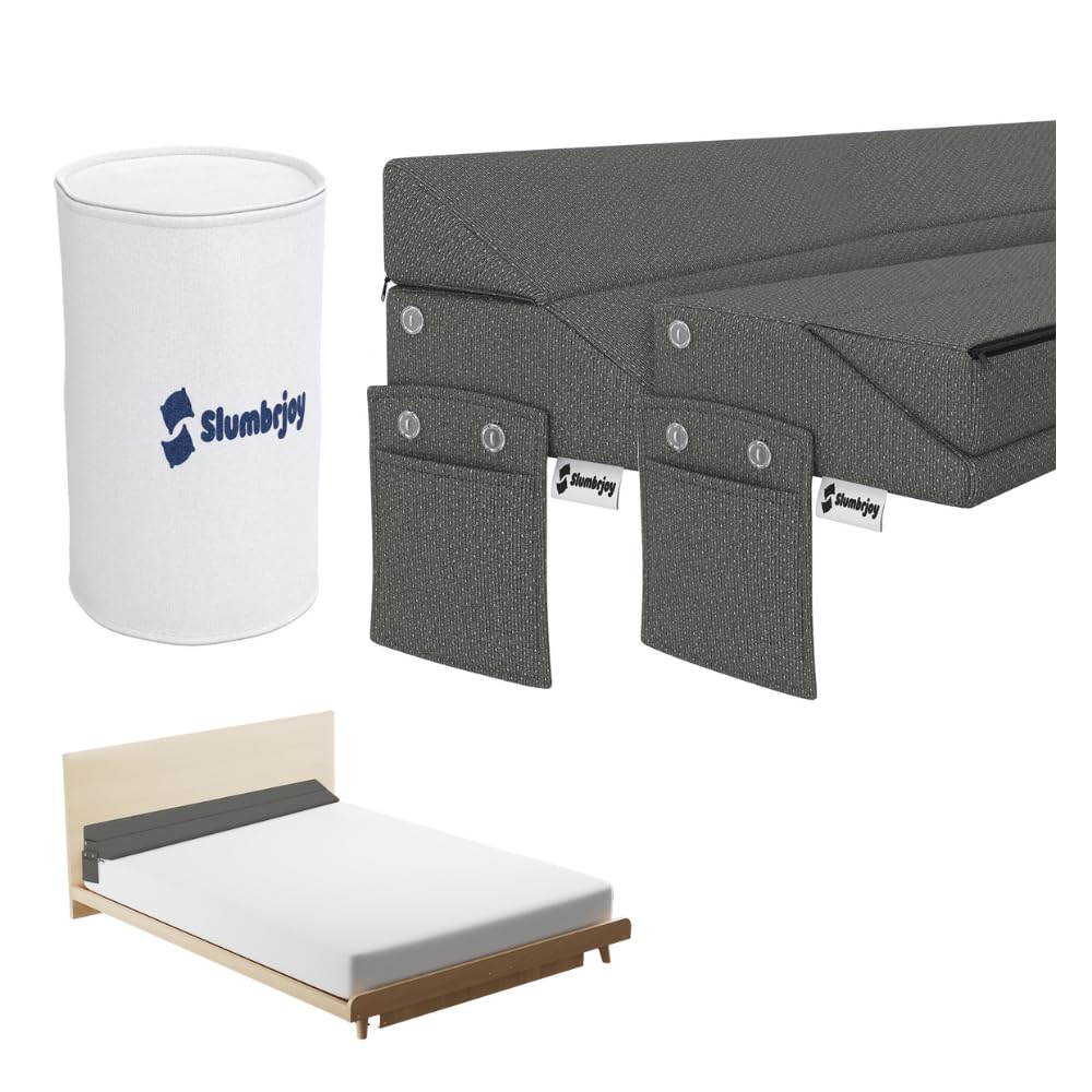 Slumbrjoy King Bed Wedge Pillow Adjustable Mattress Gap Filler for Headboard Closes Gaps Up to 7 Inches Pillow Wedge for Sleeping or Backrest 6 x 8 x 76 Gray