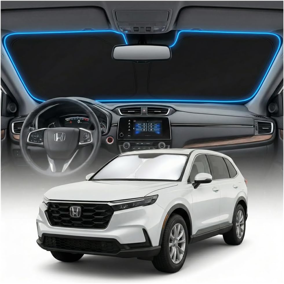 for Honda CRV Sun Shade Windshield Cover - Custom Fit CR-V Accessories 2023-2025 2026 Sunshade Foldable UV Protection & Heat Shield Sun Visor Accessories