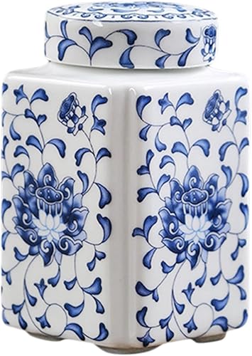 Miniatura 7 de Fenteer Tarro de cerámica de jengibre, frasco de templo de porcelana, delicado estilo chino, tarro decorativo multiusos, jarrón de flores para