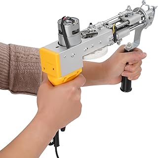 HPDTZ Pistola tufting, herramienta para alfombras, máquina de manualidades, herramienta textil, herramienta para hacer alfombras con motor de 100 W (amarillo)