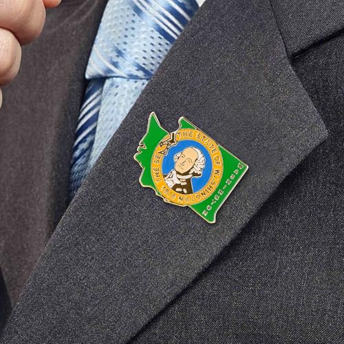 Image of State Shaped Map Lapel Metal Pin Enamel Brooch Keepsake Beautifully Designed for Backpack Hat