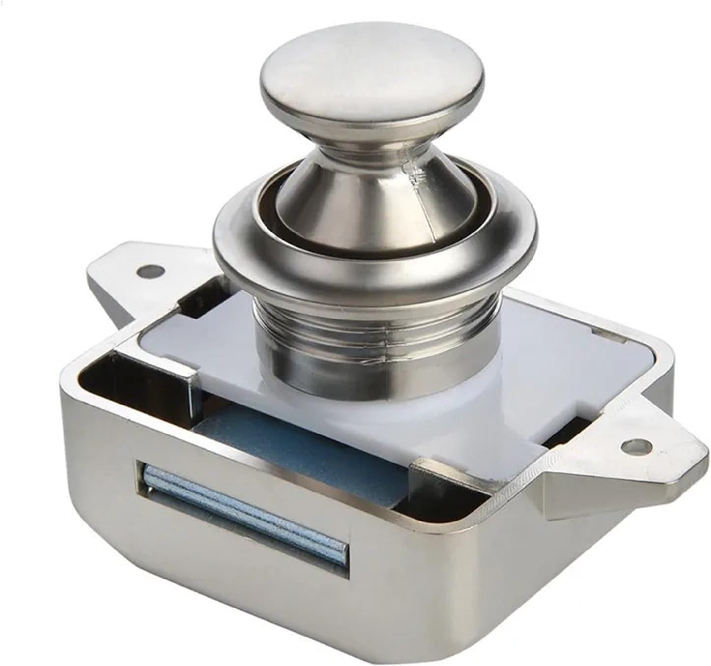 Camper Car Push Lock Motor Home Cabinet Drawer Latch Button Locks Furniture Hardware 1Pcs(Big Pearl Nikel)