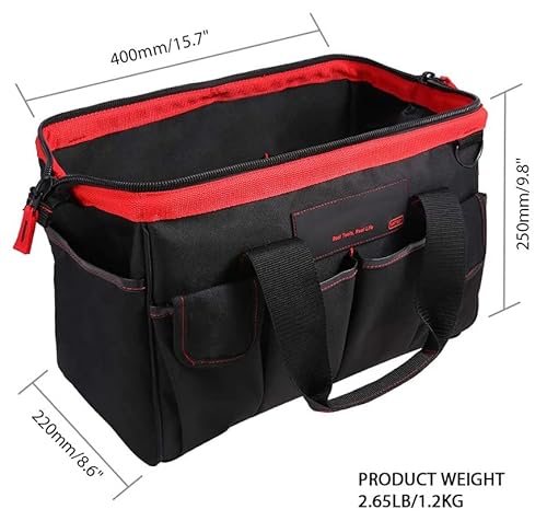 Tool Bag, 16-Inch Tool Storage Bag With 17 Pockets And Adjustable Shoulder Strap, Home Essentials #TOP4