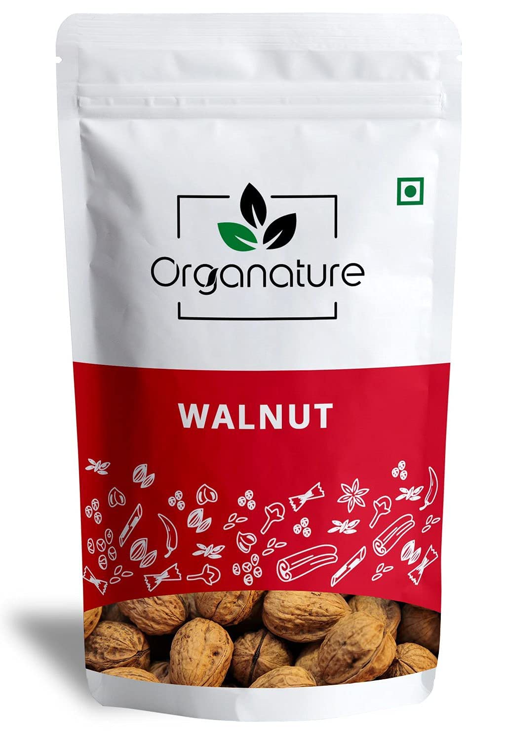 Organature Natural Light Brown Walnuts with Shell | Sabut Akhrot Walnuts Inshell | Fresh Akhrot - Natural Raw Whole Dry Fruits Nuts - Tasty & Healthy Snack (350 Grams)