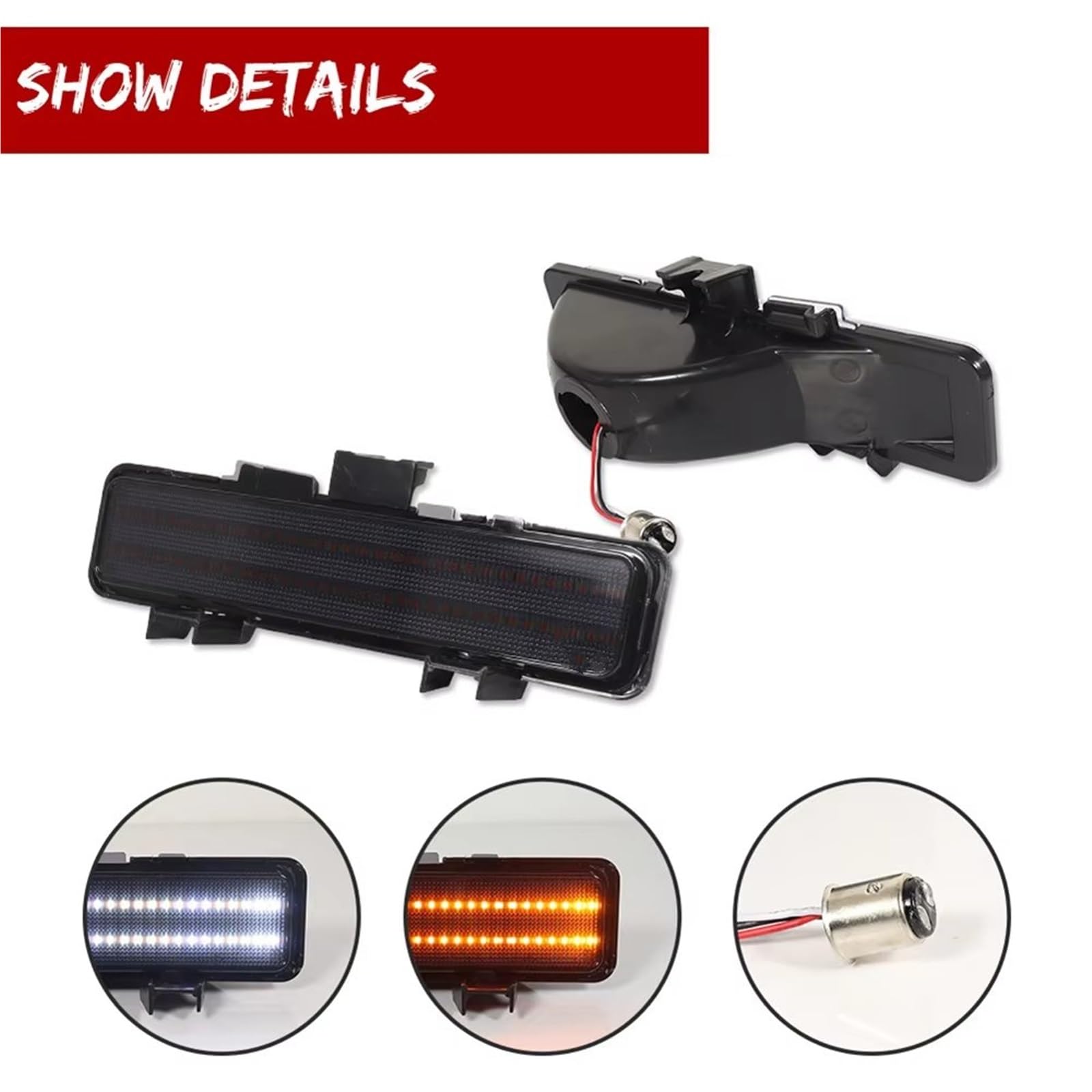 Genérico intermitente automóvil Para Chevy S10 Para Blazer Typhoon Syclone Blanco Ámbar LED Parachoques Delantero DRL Luces Señal Giro(Clear Lens)
