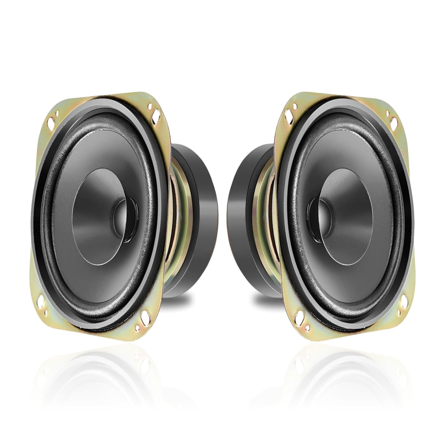 4" Inch Full-Range Speaker | Dual Cone | 40W | 4-Ohms | Copper Coil | 70x15mm Magnet High Sensitivity | Ideal for Home & Car Audio (2)