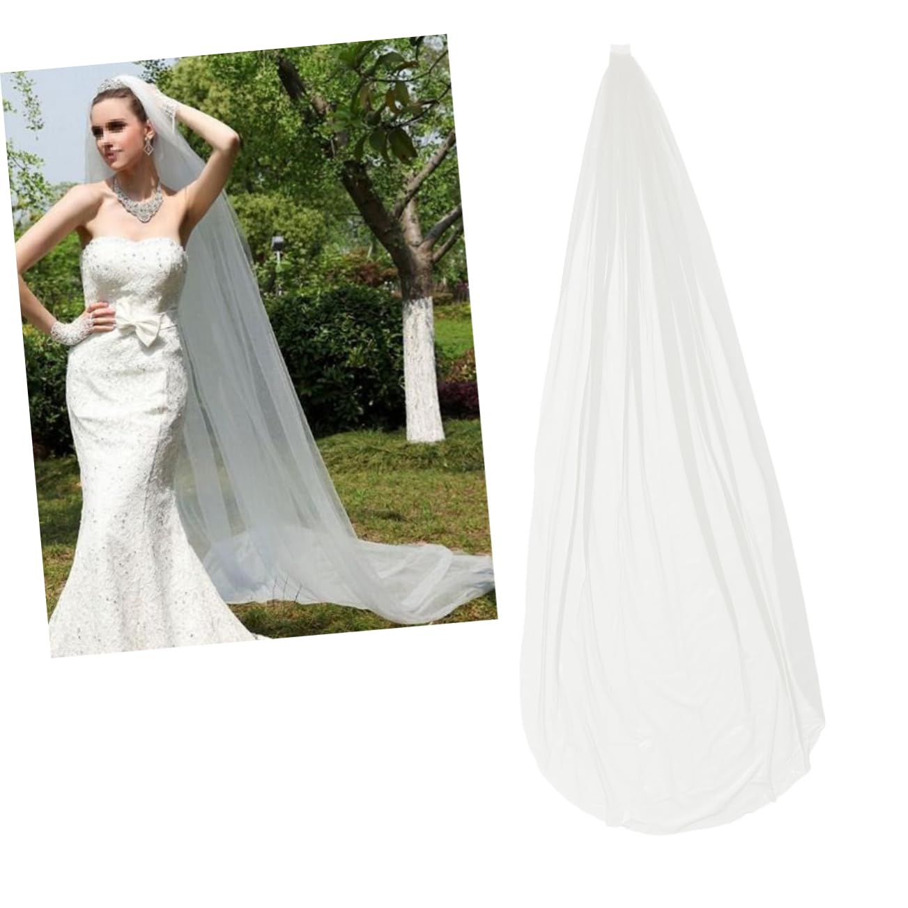 BESTYASH velo da sposa velo da sposa in pizzo copricapo da veli di tulle per le spose della da bianchi per la veli da lungo