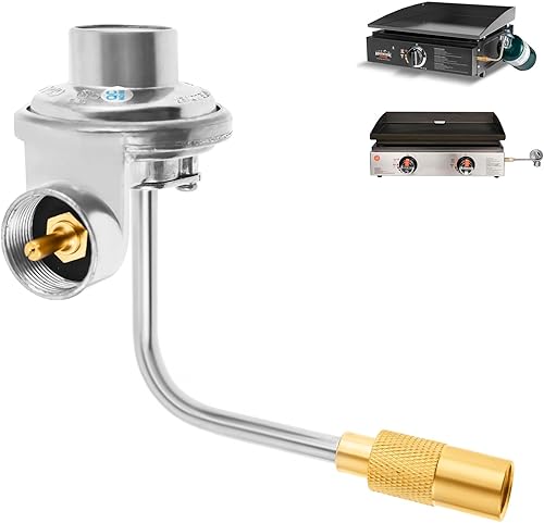 Miniatura 8 de Manguera adaptadora de propano de 6 pies, convertidor de 1 libra a 20 libras con regulador de gas de repuesto para parrilla de mesa Blackstone de 17