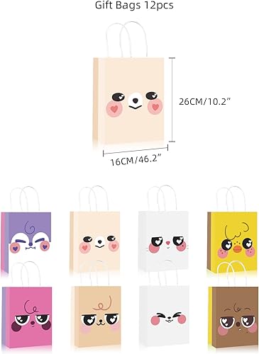 Miniatura 2 de YiYiXiXi Stray-Kzoo - Paquete de 12 bolsas de regalo para fiestas, suministros de decoración de fiesta de cumpleaños para fanáticos (amarillo)