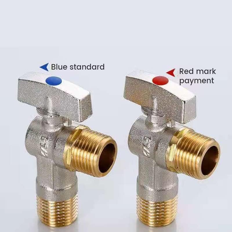 Water Shut Off Valve With Handle Universal Water Flow Control Valve Hot/Cold Water Turn Angle Stop Valve Bathroom Accessroies 1Pcs (Color : B Stainless Steel)