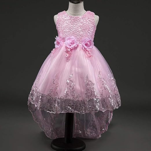 Moneycom - Vestido de Encaje para niña con Flores sin Mangas ...