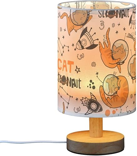 Lámpara de escritorio, lámpara de noche, decoración de gato lindo, extraterrestres, luces nocturnas espaciales para niños pasillo