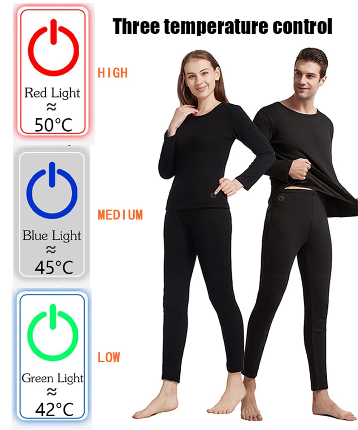 Podgrzewana bielizna outdoorowa, 16 stref, 3 regulacja temperatury, elektryczny zestaw bielizny USB do jazdy na rowerze (bez powerbanku)