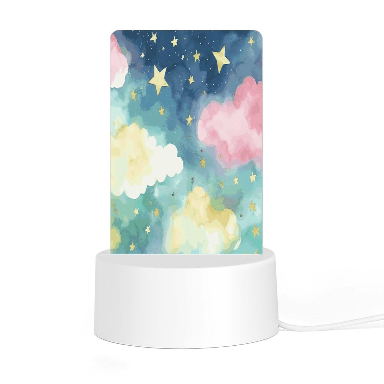 Adfgyerh Style Stars Watercolor Sky Night Light Acrylic Material Easy Installation, Home Decor Usb Interface Power Supply, Lamp For Restaurant Bar Cafe Room Decor