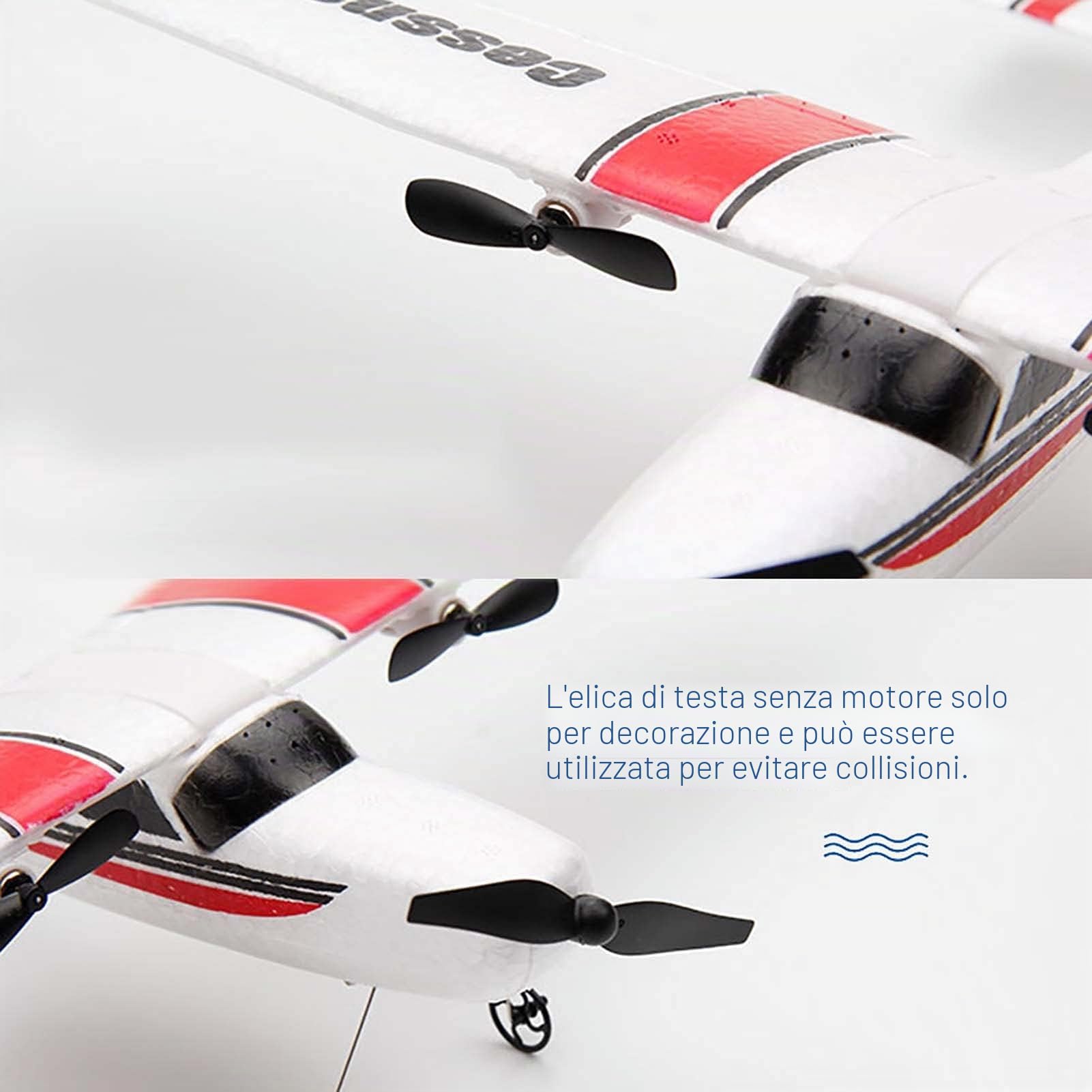 Goolsky FX801 Cessna 182 2,4 GHz 2CH RC Aereo Outdoor Giocattolo per Bambini Ragazzi con 3 Batterie