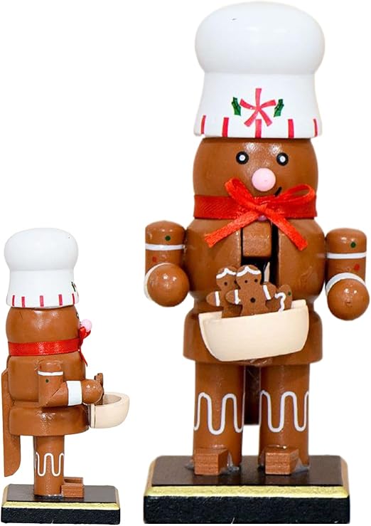 IMIKEYA Weihnachts-Nussknacker-Figuren Aus Holz – 6 Stück Zum Aufhängen & Dekorieren