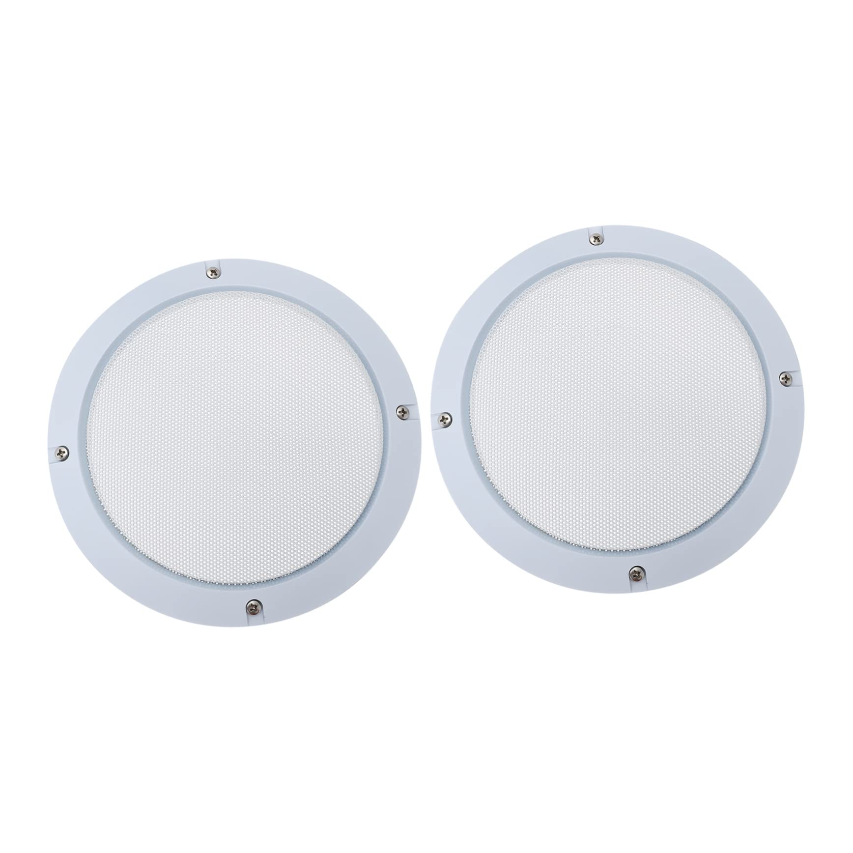 2Pcs White Speaker Protective Covers Durable Cold Rolled Speaker Decorative Rings for DIY Speakers and