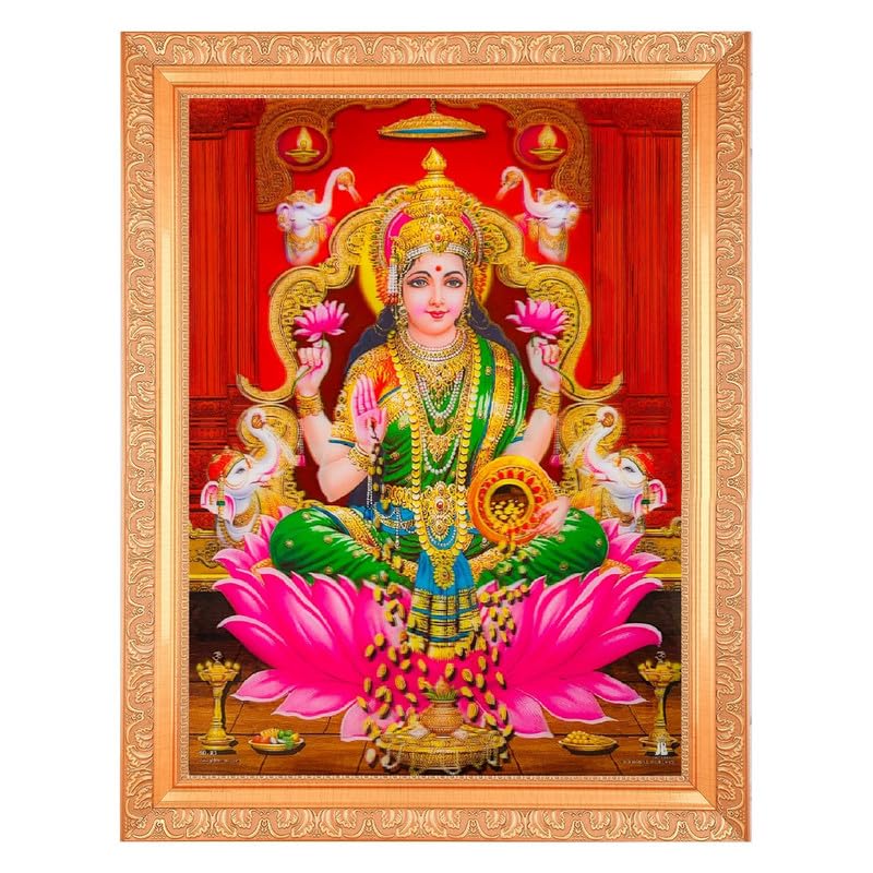 Cadre doré Lakshmi Maa 5D effet relief d'exception