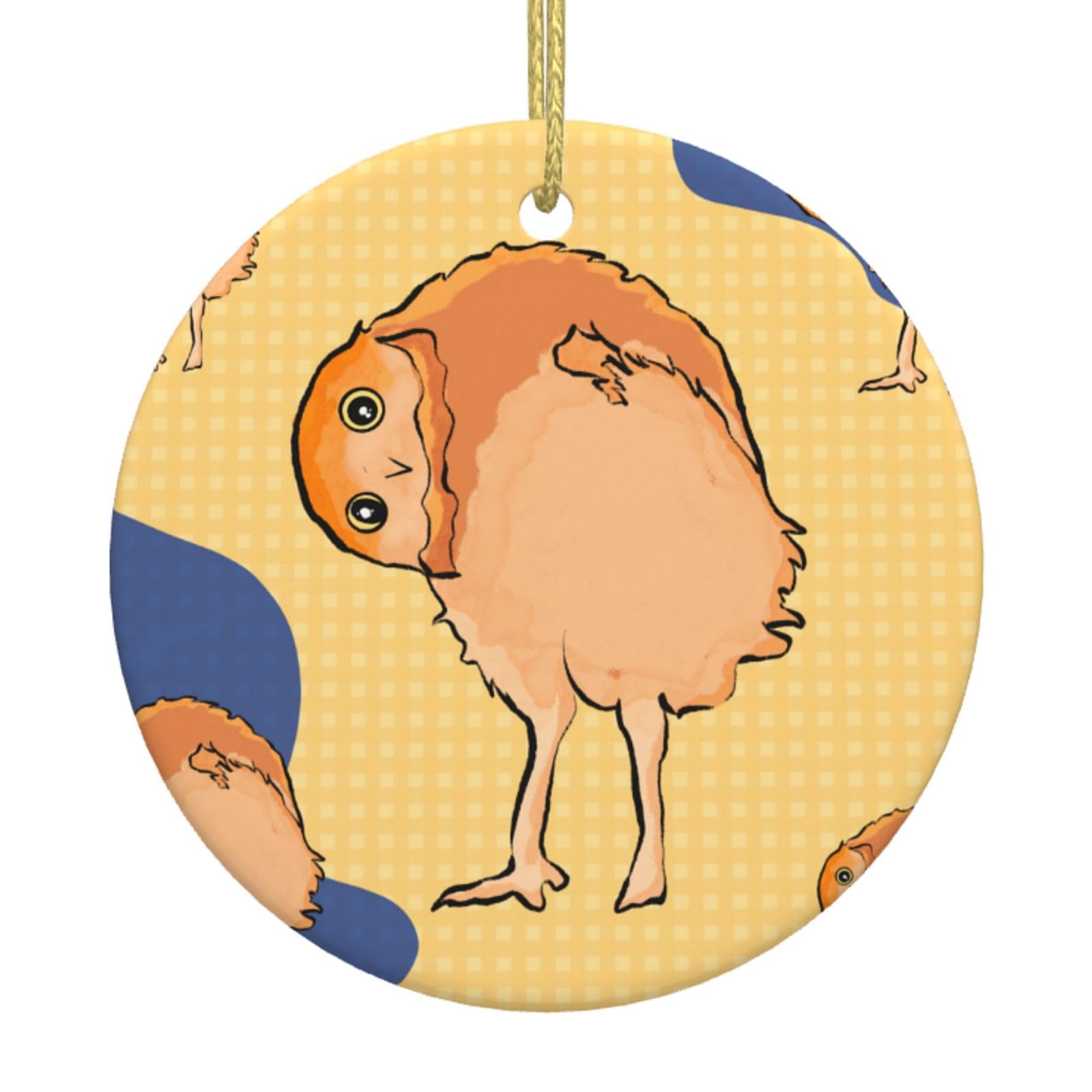 Crooked Owl Printed Christmas Tree Ceramic Ornaments Holiday Decoration Christmas Unique Pendant for Christmas Party
