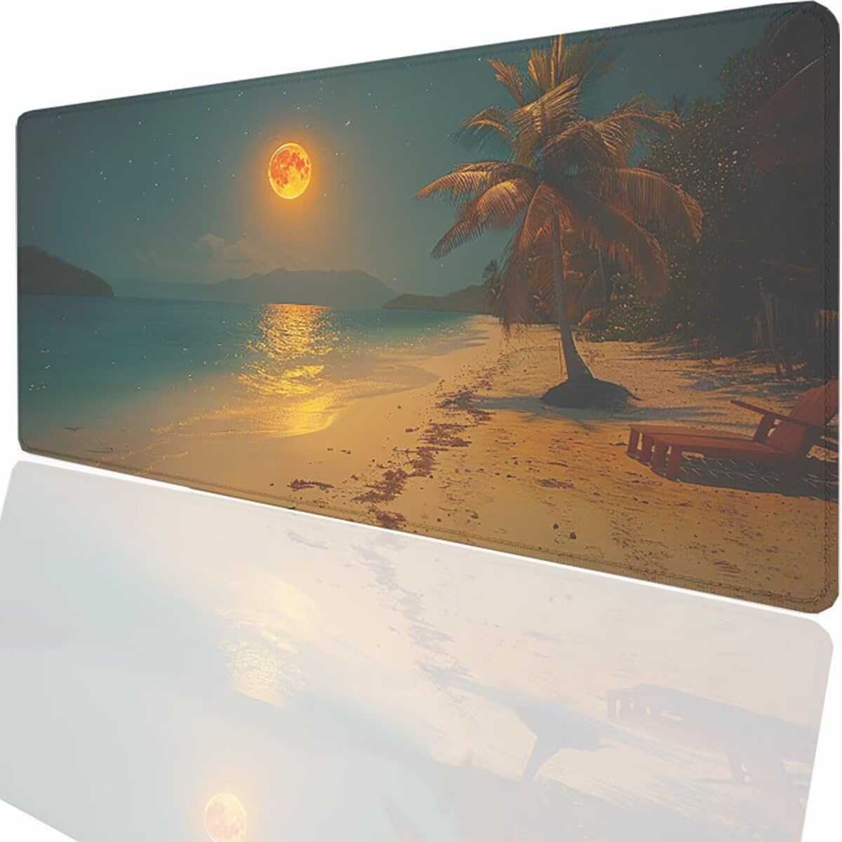 Podkładka pod mysz do gier XXL, podkładka pod mysz do gier 1500 x 800 x 3 mm, antypoślizgowa podkładka na biurko, duża podkładka pod mysz plażową, podkładka pod mysz dla graczy PC biura PjY15272 N-U