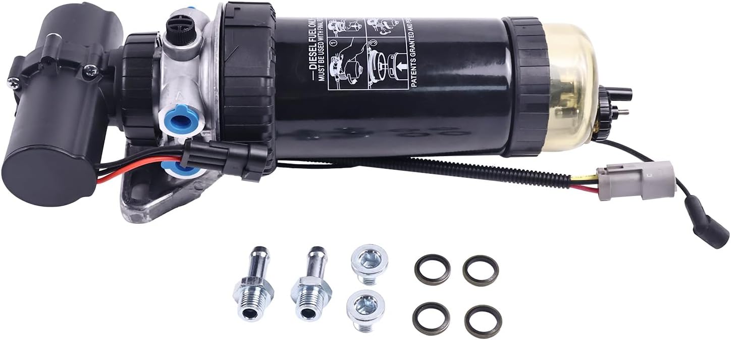 12V Pump & Filter W/Sensor Combo RE541922 RE541921 RE529641 Compatible with John Deere 120D 130G 130GLC 160DLC 160GLC 180GLC 200DLC 200G 210G 210GLC 2144G Excavator 3029 4045 6068 6090 Engine