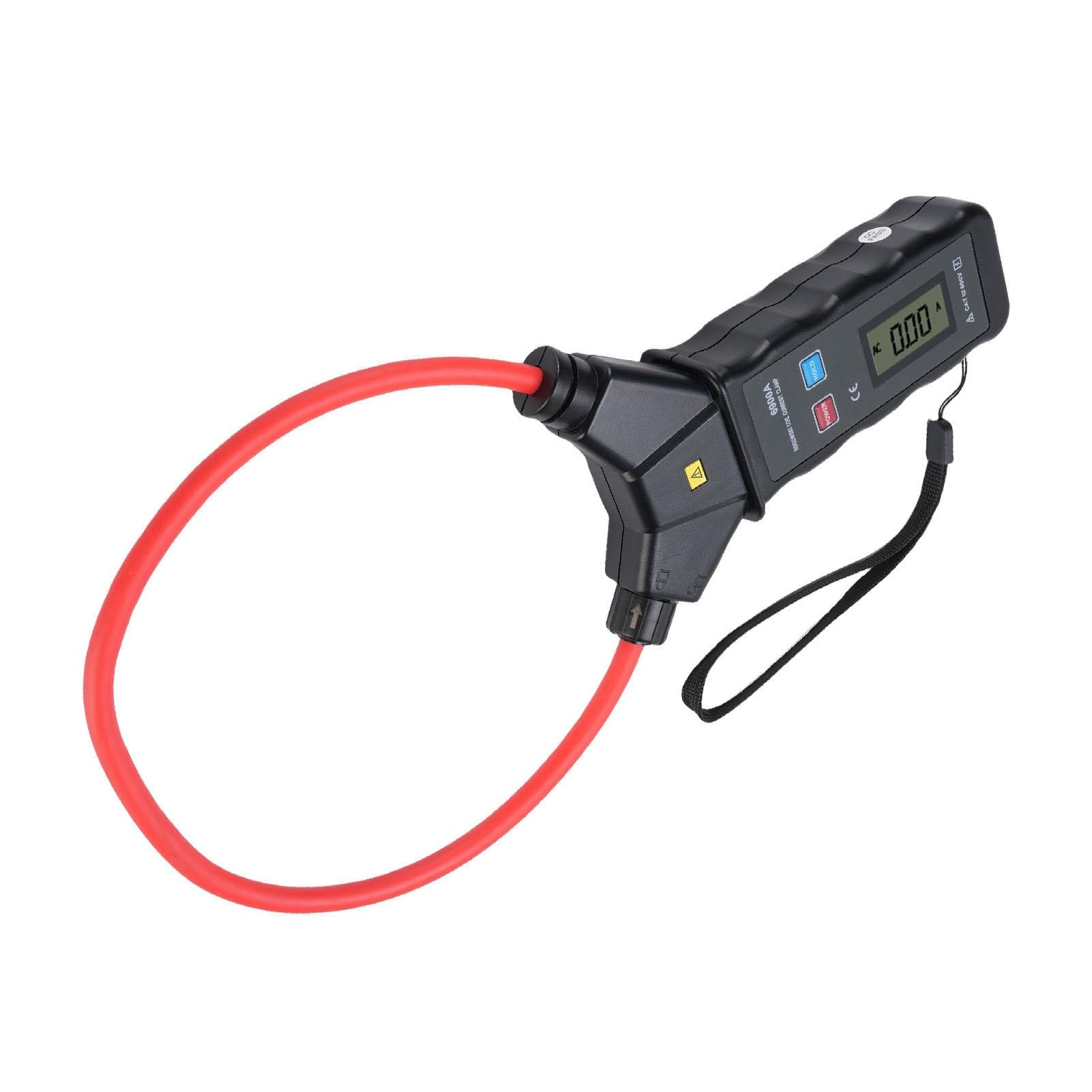 Pinza Amperimétrica Flexible Digital, Medidor de Amperios CA 0-5000 A 0-6000 V, Pinza Amperimétrica de Corriente de Fuga con Pantalla LCD Retroiluminada y Bobina Flexible, Ideal para
