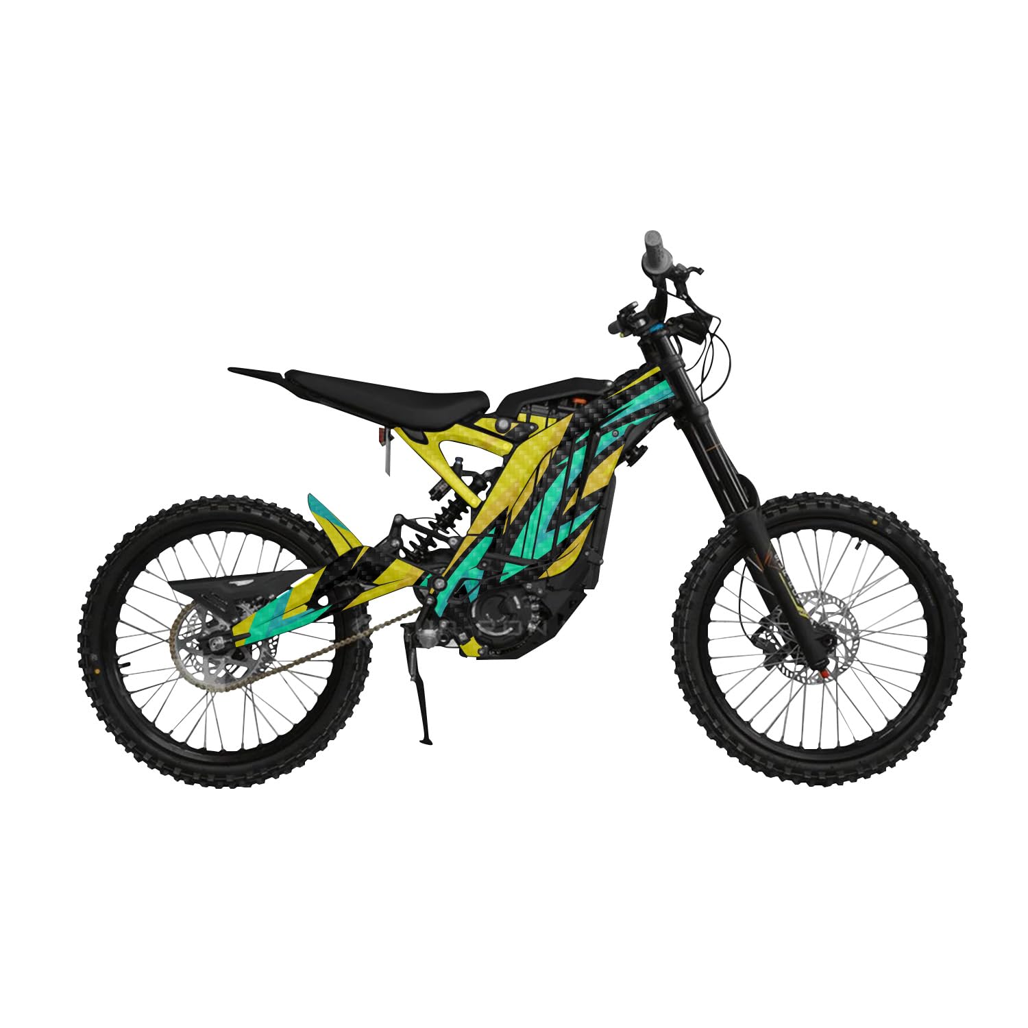 Carbon Fiber Surron Light Bee Graphics Kit Wrap - Tribal Yellow - Sur-Ron Skin - Premium 3M Vinyl Protective Wrap Decal Cover - Easy to Apply | Crafted in The USA by MightySkins