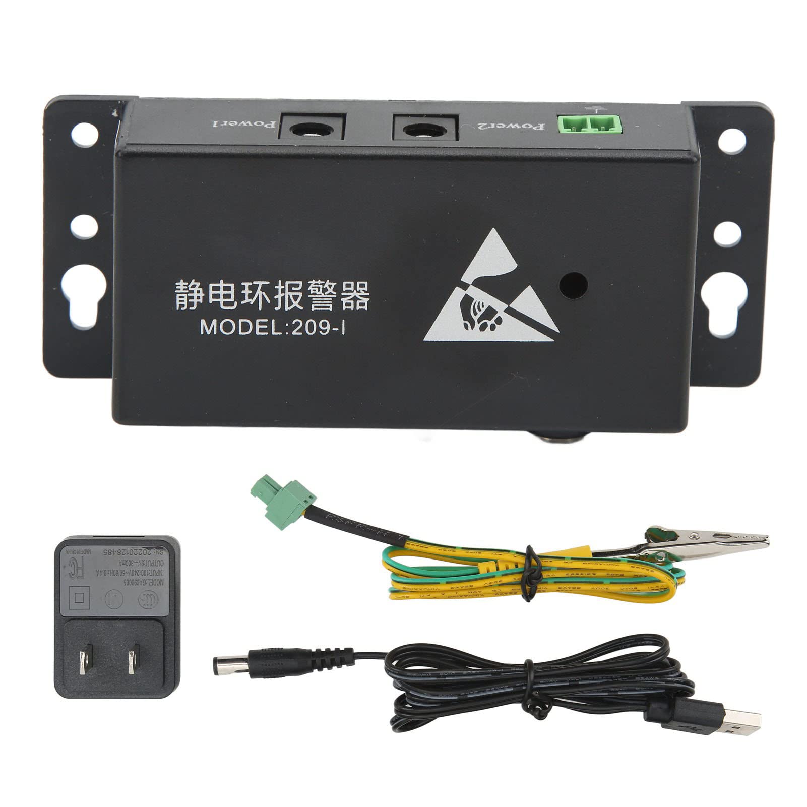 Static Guard Monitor - ESD Waist Strap Alarm for Electrostatic Protection - Anti Static Wristband Tool Kit (110-240V)