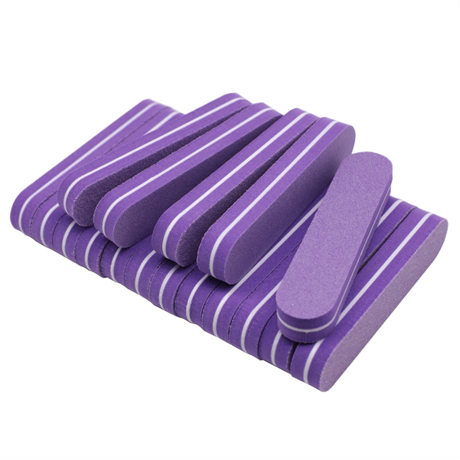 Blocco levigante per unghie, Lima Abrasiva for Nail Art In Spugna Viola, Grana 100/180, 90x20x12mm, Confezione Da 200