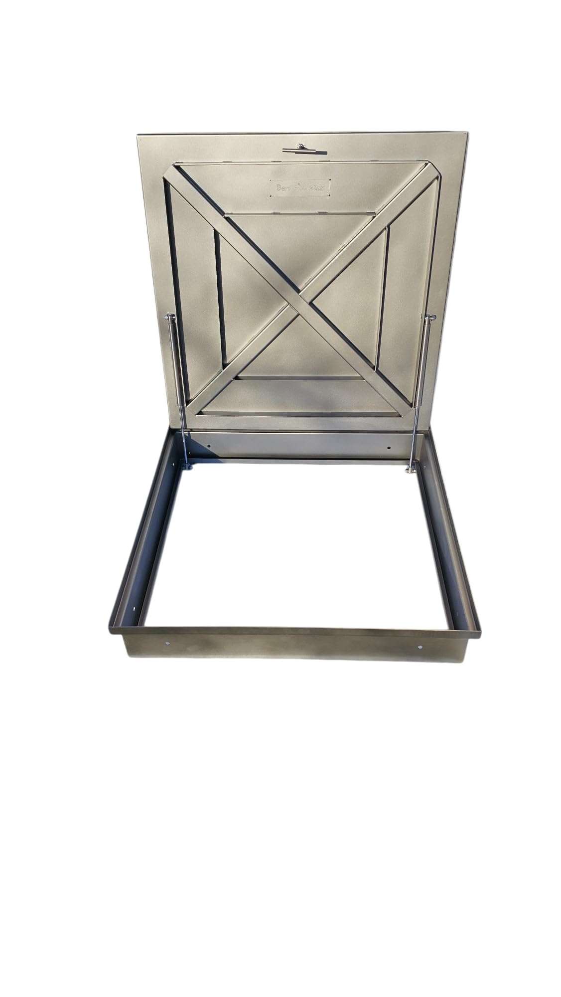 Genérico Tapa de arqueta de Acero Inoxidable para revestir, Disponible en Medidas Personalizadas, con pistones de Gas