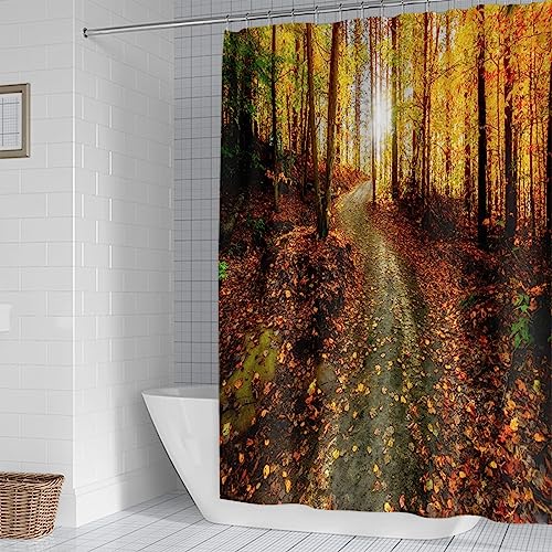Rideau de douche polyester de qualité supérieure KnSam décor forêt