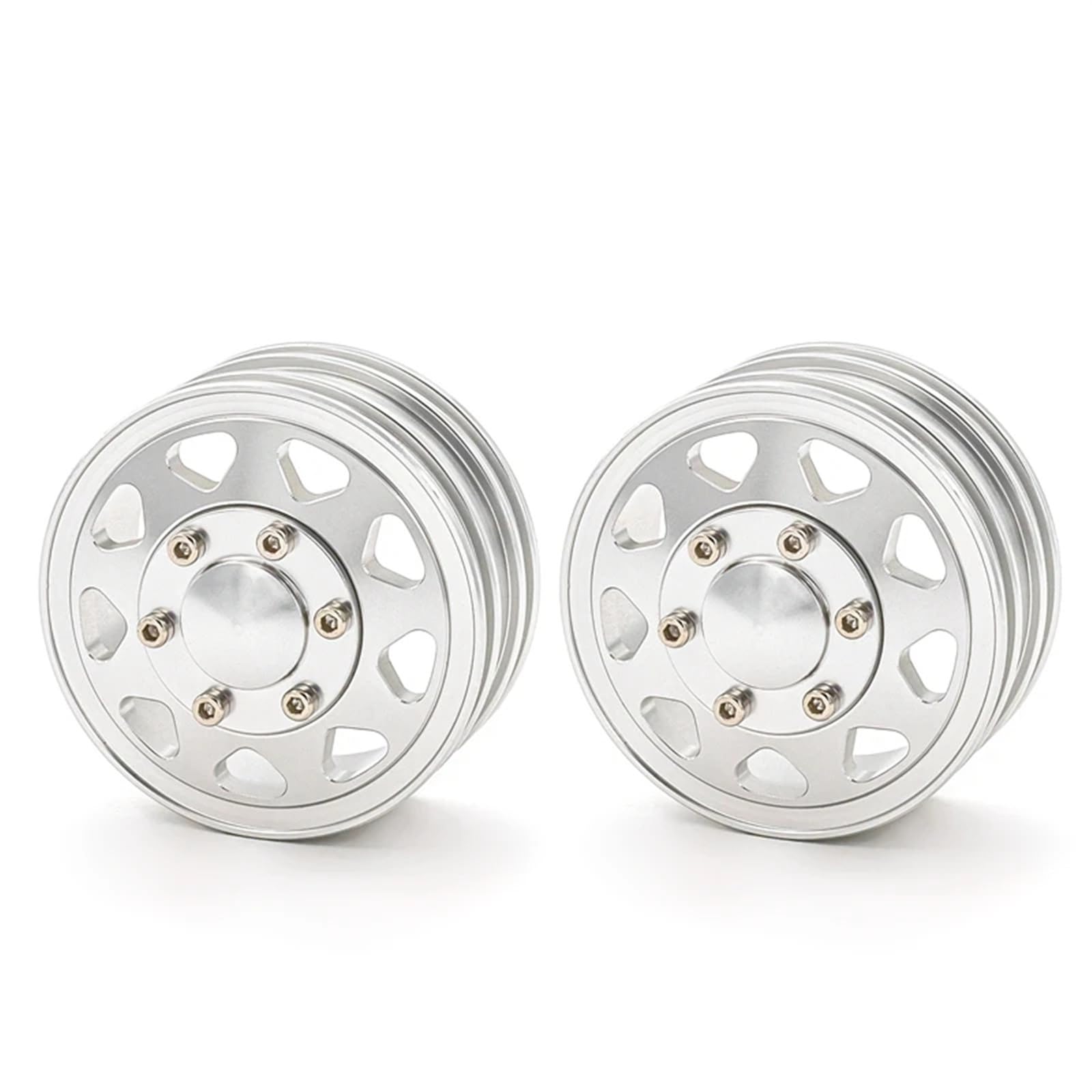 RC Pneus Jante Compatible avec Tamiya 1/14 RC Camion Benne Voiture 1 Paire en Alliage D'aluminium Avant Arrière CNC Roues Métal Jante Accessoires De
