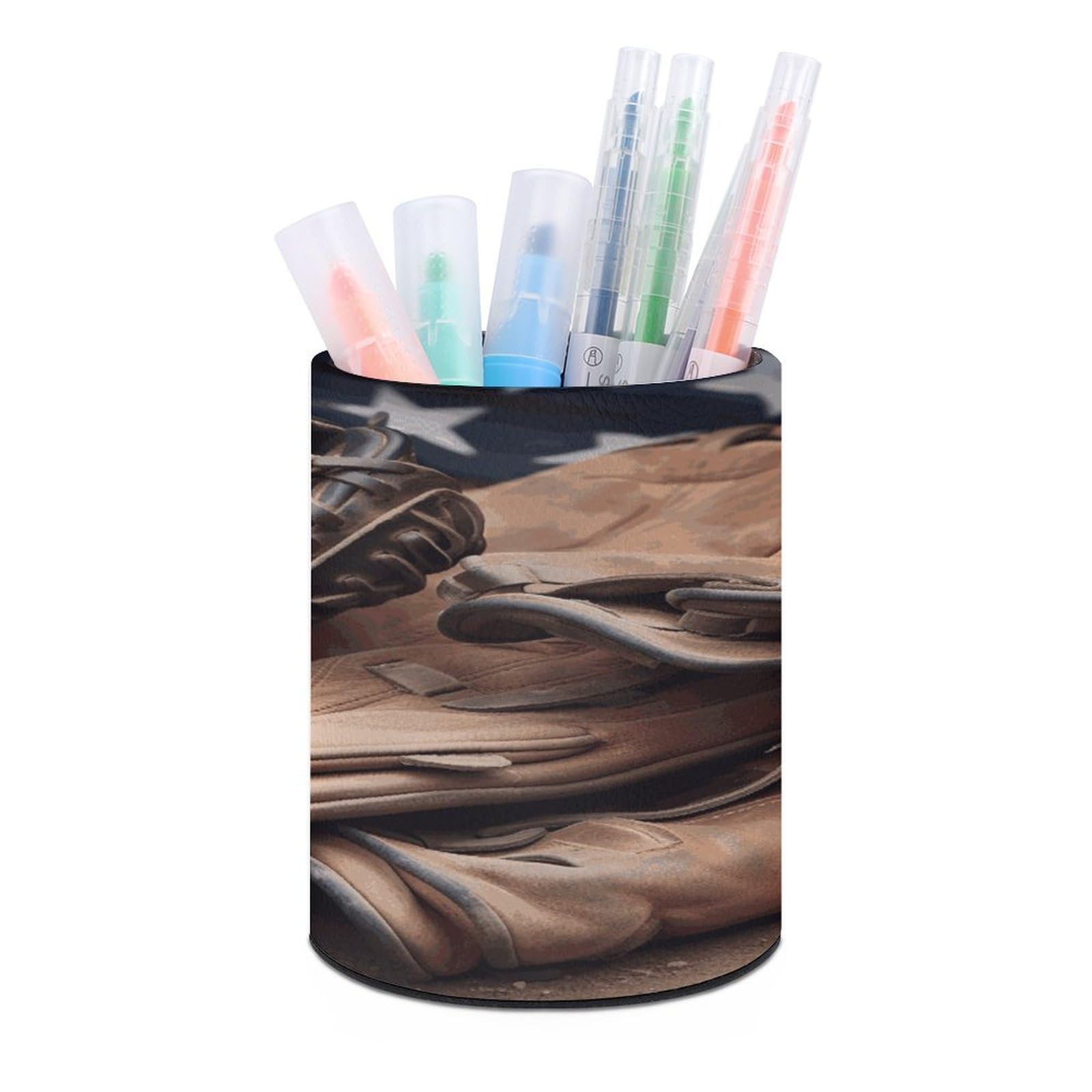 FekiLoot Baseball Equipment Pen Holder Personalized Desktop Pencil Holders Case Office Accessories Container Box for Round Pen Cup Desktop Organizer Makeup Brush Holder Caddy Storage