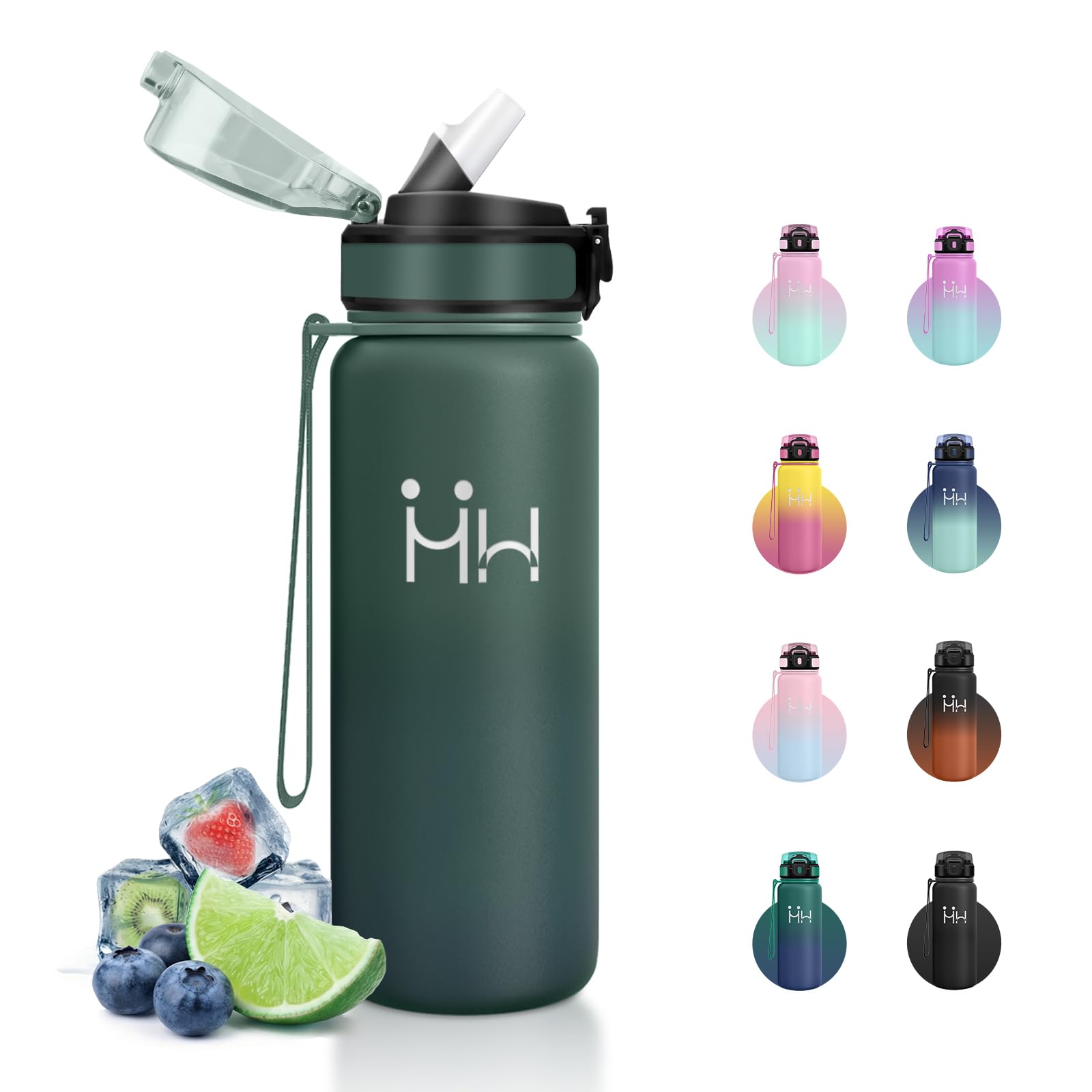JAPORIA 750ml Insulated Water Bottle with Straw, Waterproof and BPA Free, Leak-proof Water Bottle for Gym, Camping, Hiking